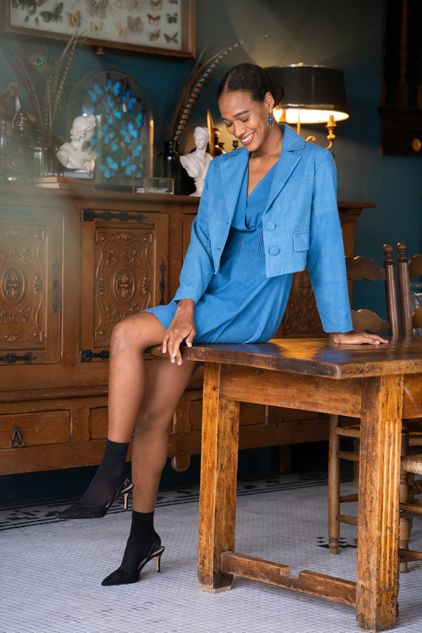 The Nara Blazer in Indigo