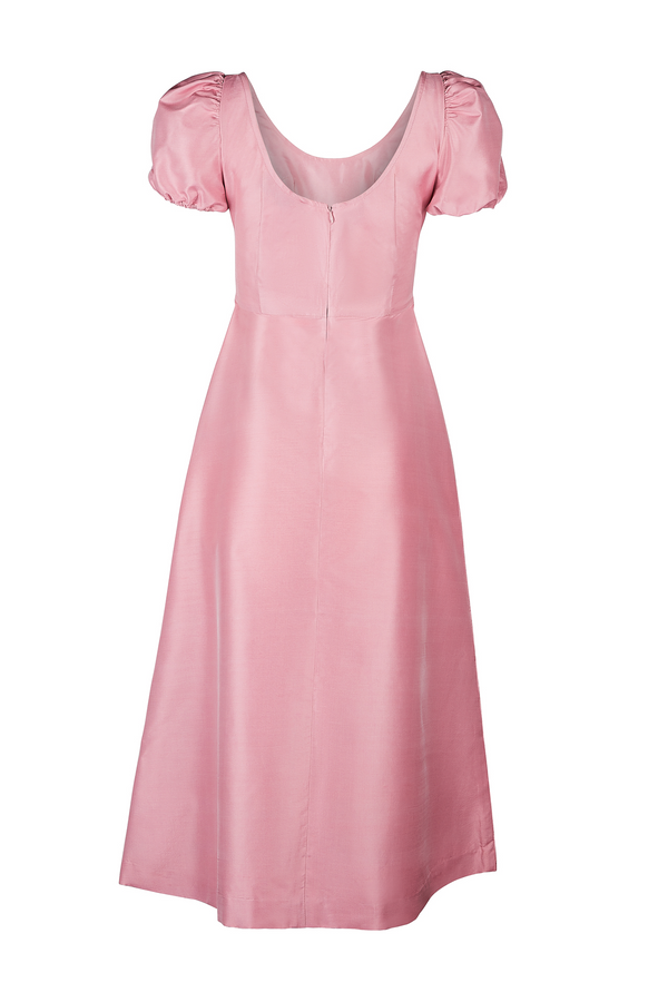 The Praya Midi Dress in Mulberry Silk - Pink